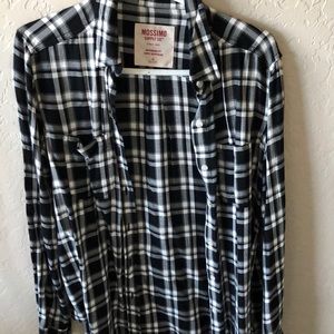 Black and White Flannel Shirt